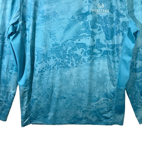 Real Tree Wave Long Sleeve Performance Tee Fishing Light Blue - Picture 4 of 7